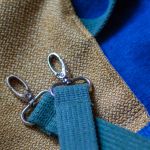 Niebiesko-miodowa patchworkowa torba z kominem do wózka - 