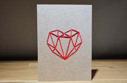 Kartka okolicznościowa - haftowana - serce