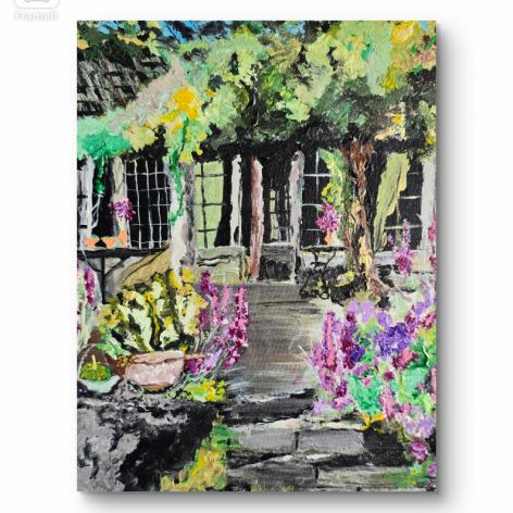 Obraz akrylowy na płótnie,  W ogrodzie, 30x24x1cm 