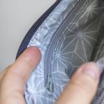 Szaro-niebieski patchworkowy portfelik - 