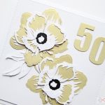 Kartka ROCZNICA ŚLUBU złote peonie - KArtka na rocznicę ślubu ze złotymi kwiatkami