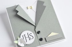 Pamiątka Komunii GARNITUR szary