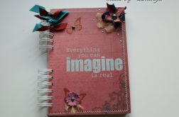 Notes/Pamiętnik 'bordo i kwiaty'