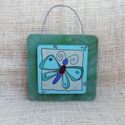 Obrazek na drewnie - Niebieski Motyl