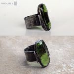 Złocista zieleń - rustykalny pierścionek