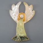 Aniołek ceramiczny zielony - anioł stróż