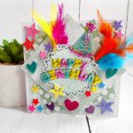 Wieloelementowa, kolorowa kartka urodzinowa  - happy birthday 3