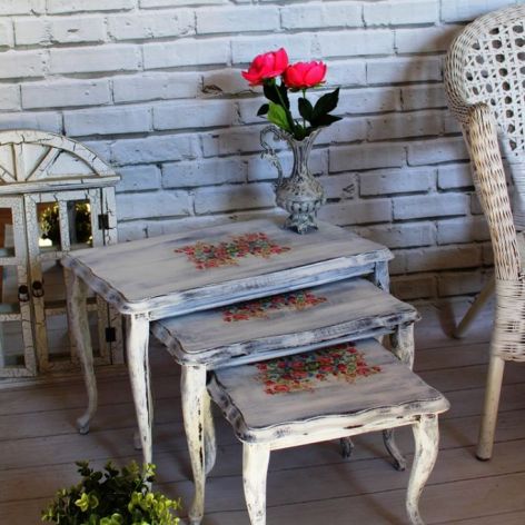 Stolik 3 w 1 shabby chic, Prowansja