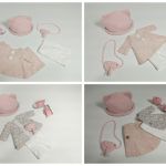 Lalka z ubrankami,  w różowym kapeluszu - ubrania dla lalki