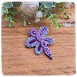 Broszka sutasz soutache Ważka fioletowa  - Owad