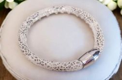 Bransoletka rzemykowa srebrna panterka