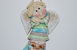 na imię mam Staś- aniołek z masy solnej, prezent, dekoracja