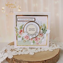 Kartka pamiątka I Komunii "RoseWine7" GOTOWA