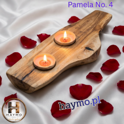 Świecznik dąb żywica wygięty Pamela No. 4