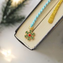 Świąteczna zakładka do książki śnieżynka