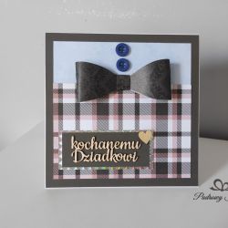 Kartka na Dzień Dziadka w kratkę Kartka na Dzień Dziadka w kratkę