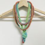 Naszyjnik szydełkowy boho 2w1 handmade bawełna - dziergany minimalistyczny naszyjnik