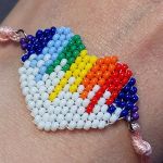 Bransoletka artystyczna na sznurku "Serce Plastyczne białe"  - Bransoletka artystyczna na sznurku "Serce Plastyczne białe"