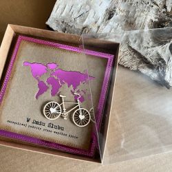 027,Kartka na ślub w szczęśliwą podróż z rowerkiem