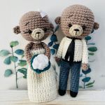 Młoda para misie maskotki ślubne ręcznie robione prezent - prezent ślubny handmade