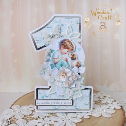 Kartka cyferka na roczek "Sweetheart1" GOTOWA