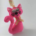 Różowy kotek - filcowy kot