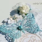 Kopertówka z okazji ślubu-  turkusowy motyl - 