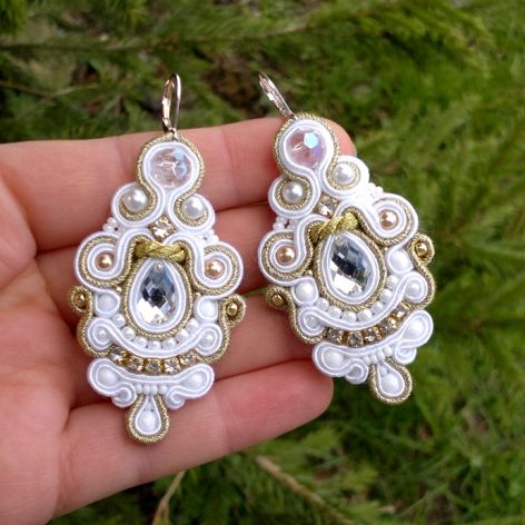 Kolczyki Złoto & Biel