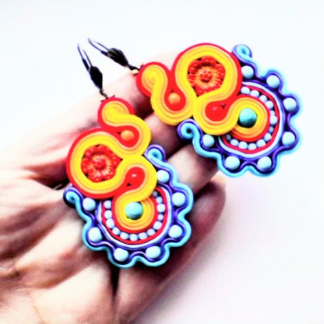 Kolorowe - kolczyki sutaszowe