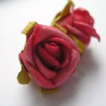 Kolczyki - piankowe róże - 