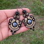 Kolczyki soutache Czarno-złote - 