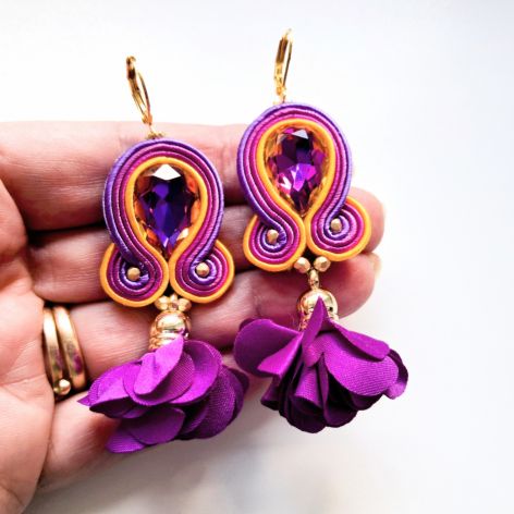 Autum Flowers kolczyki sutaszowe