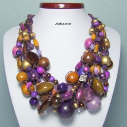 ŚLIWKI W CZEKOLADZIE pleciony naszyjnik