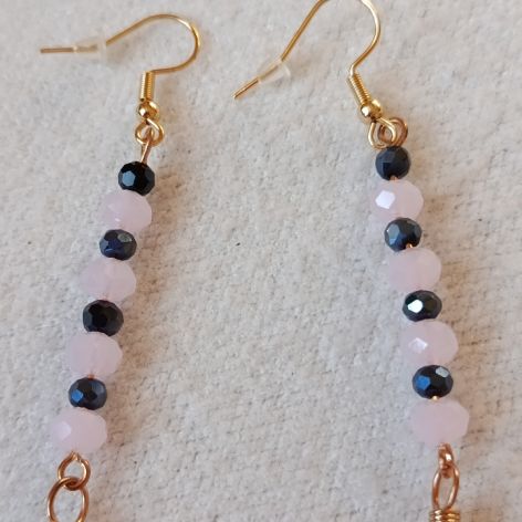 Bladoróżowe szyfonowe kolczyki