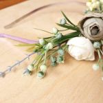 Rustykalna jasna kwiatowa opaska sesja wesele - opaska do sesji ciążowych dziecięcych