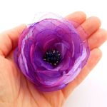 Broszka kwiat - fiolety 8 cm - 