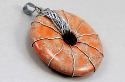 Jaspis cesarski i srebro - wisior