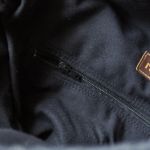 Czarno-czerwona torba z kominem do wózka w kratę - 