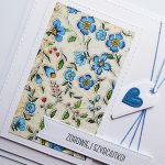 Kartka powrotu do zdrowia niebieskie kwiatki - Kartka z życzeniami zdrowia