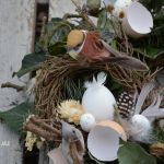 Wianek wiosenno wielkanocny naturalne  białe kwiaty - Naturalne dodatki