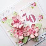Kartka ROCZNICOWA z różowymi kwiatami - Kartka na rocznicę z kwiatami