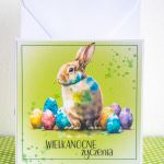 Kartka - Wielkanocne życzenia - Wielkość kartki 14 * 14 cm.