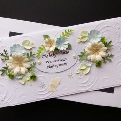 Kartka ślubna w pudełku Pastelowe kwiaty