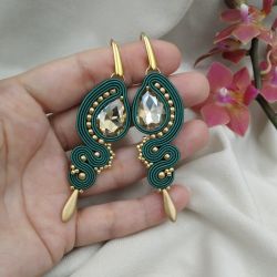 Kolczyki emerald kryształowe długie wesele