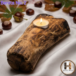 Świecznik kasztanowiec Shou Sugi Ban Benita No. 2