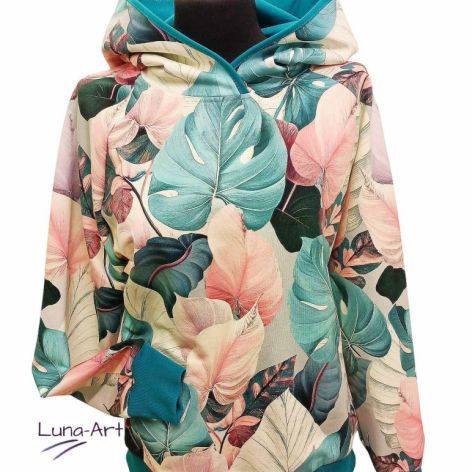 Bluza damska z kapturem jasne liście M