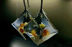 El Dorado - kolczyki z żywicy i srebra