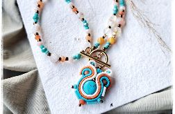 Wisior, naszyjnik sutasz soutache Swirlswing