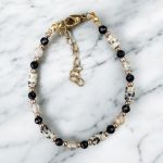 Bransoletka czarny turmalin kamień dalmatyńsk - 3