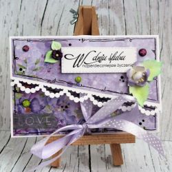 Ślubna mini kopertówka - fioletowa